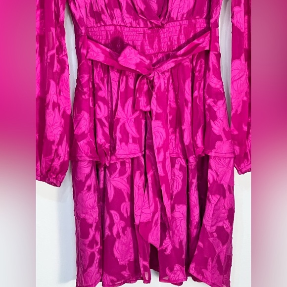 Band Of The Free NWT KISS ME FUCHSIA PEPLUM MINI DRESS Medium - Picture 5 of 13